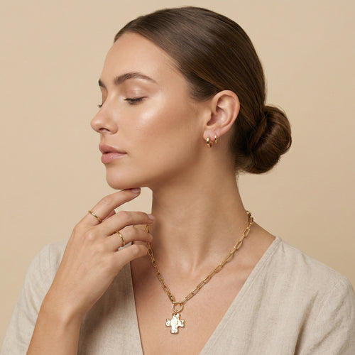 Paperclip Cross Necklace