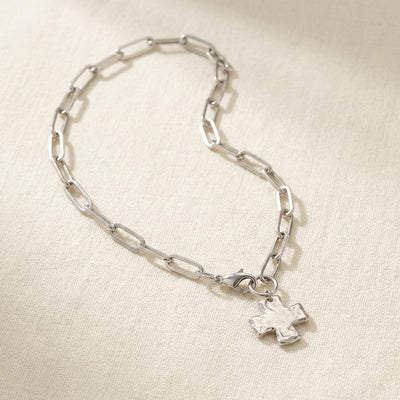 Paperclip Cross Necklace