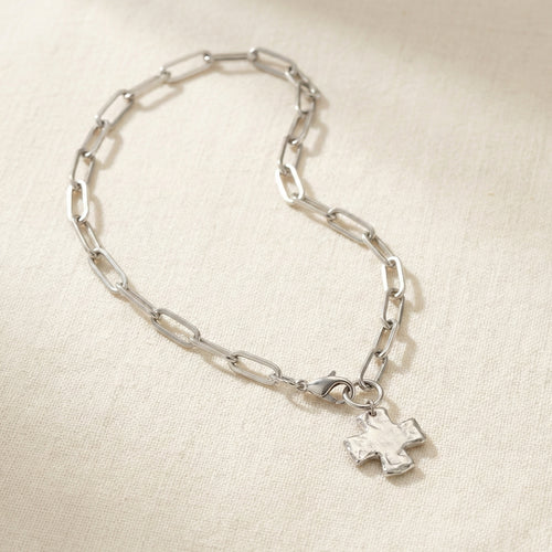 Paperclip Cross Necklace