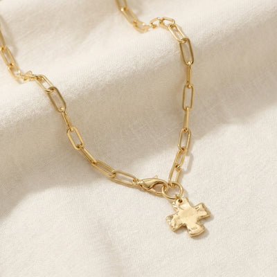 Paperclip Cross Necklace