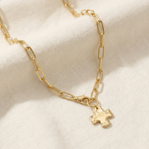 Paperclip Cross Necklace