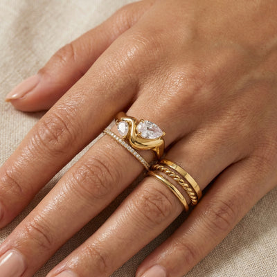 Pear & Marquise Wave Ring