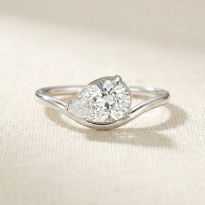 Wave Pear Ring