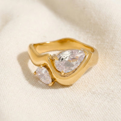 Pear & Marquise Wave Ring