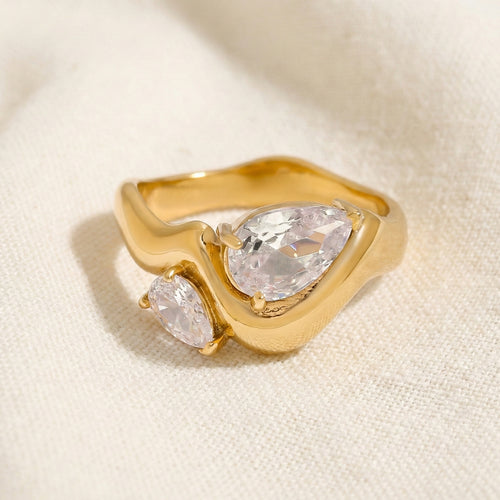 Pear & Marquise Wave Ring
