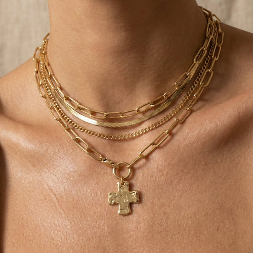 Paperclip Cross Necklace