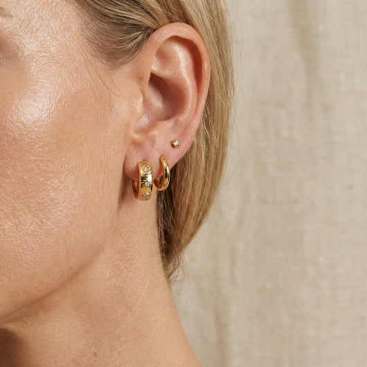 Moon & Star Huggie Hoops