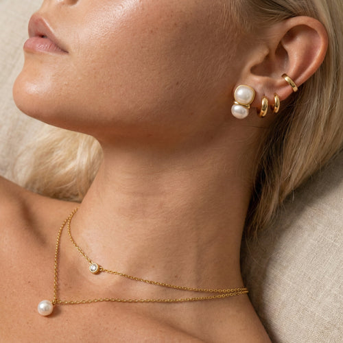 Pearl & Crystal Layer Necklace