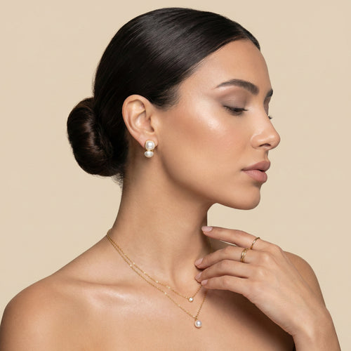 Pearl & Crystal Layer Necklace