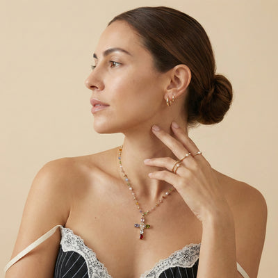 Rainbow Cross Necklace