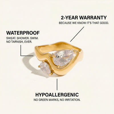 Pear & Marquise Wave Ring