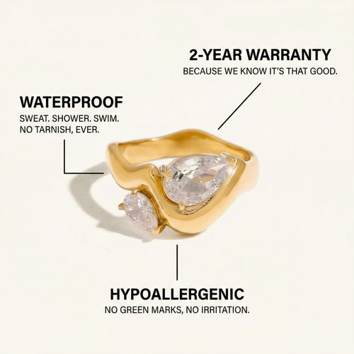 Pear & Marquise Wave Ring