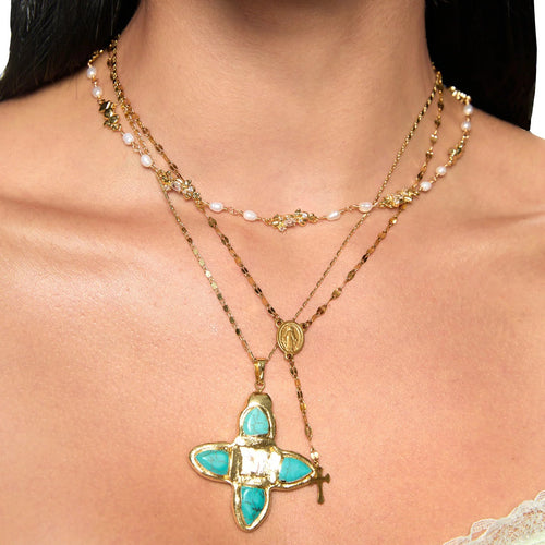 Turquoise Cross Necklace